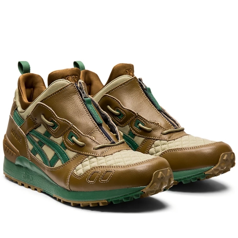 Asics Men's Green and Brown Sneakers